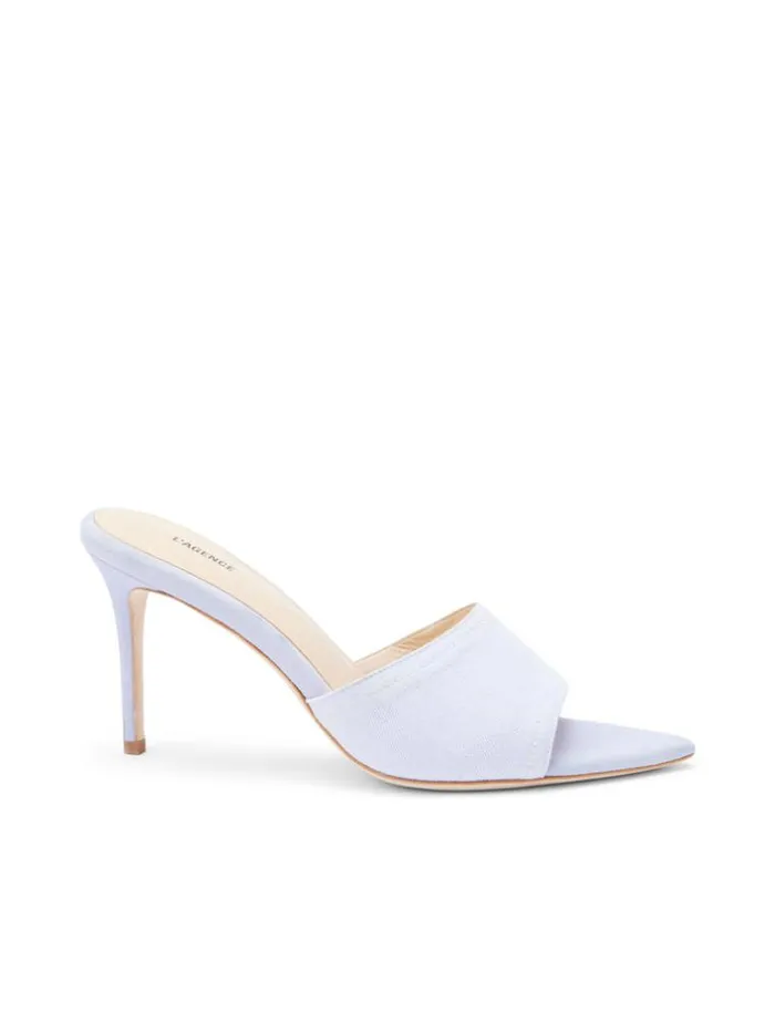 L039Agence Heels and Pumps Women Lolita Open Toe Mule Lilac Denim