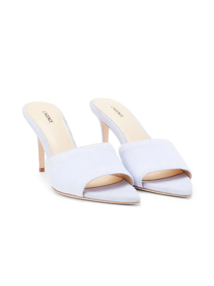 L039Agence Heels and Pumps Women Lolita Open Toe Mule Lilac Denim