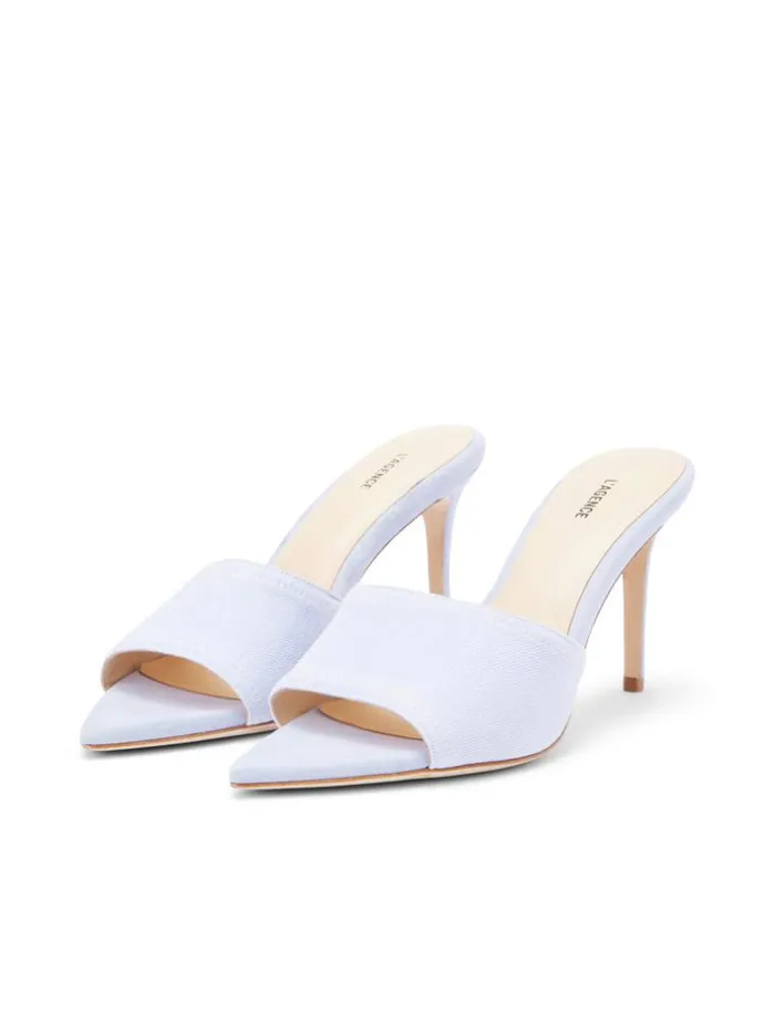 L039Agence Heels and Pumps Women Lolita Open Toe Mule Lilac Denim