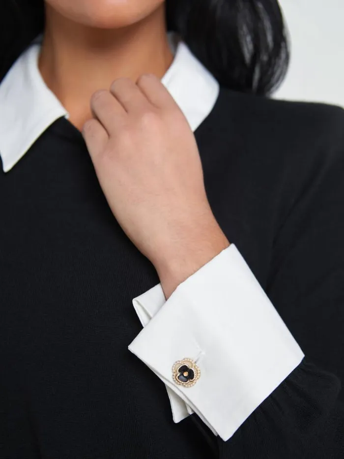 L039Agence Knitwear Women April Cufflink Detail Pullover Blackwhite