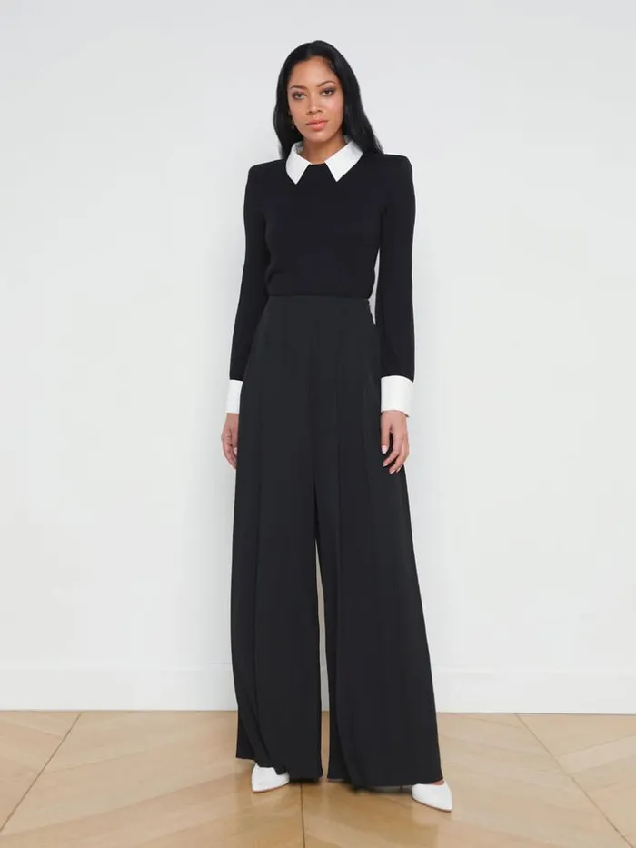 L039Agence Knitwear Women April Cufflink Detail Pullover Blackwhite