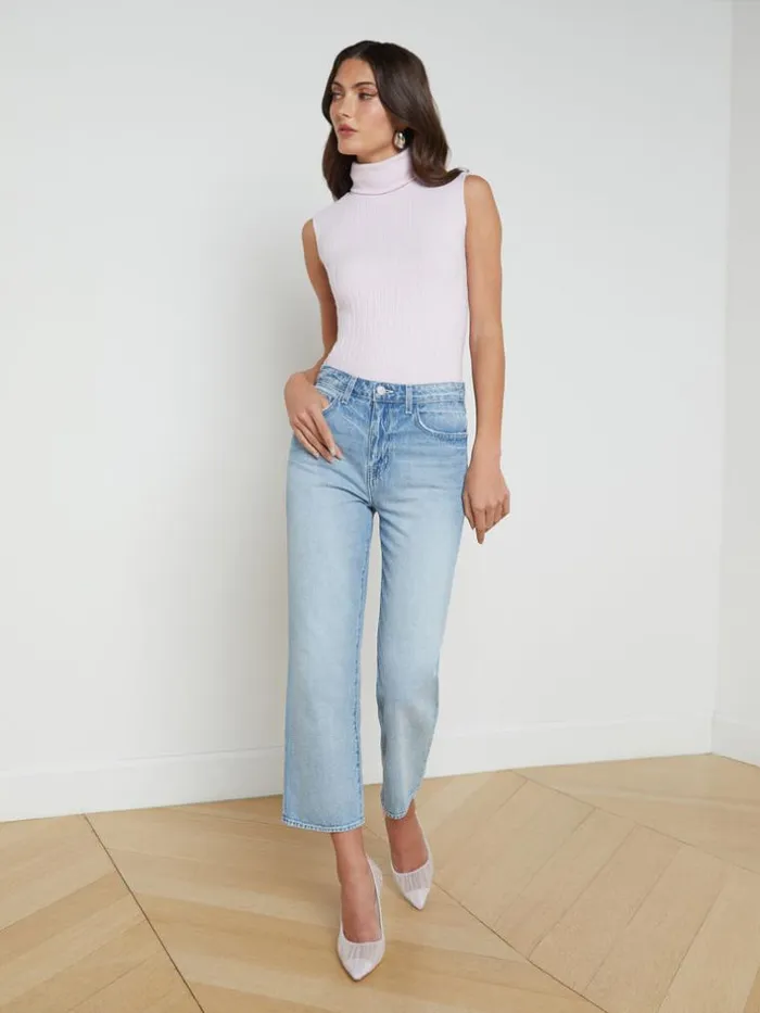 L039Agence Knitwear Women Ceci Sleeveless Turtleneck Lilac Snow