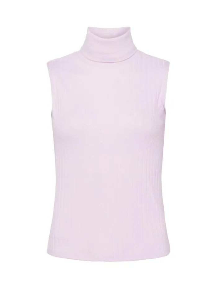 L039Agence Knitwear Women Ceci Sleeveless Turtleneck Lilac Snow