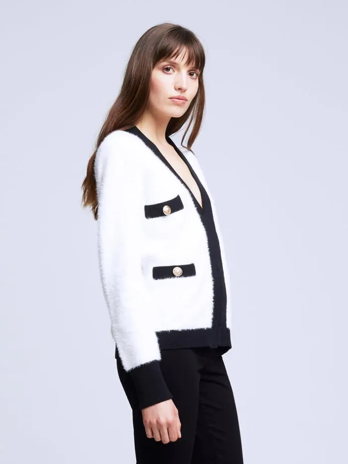 L039Agence Knitwear Women Kai Cardigan Whiteblack