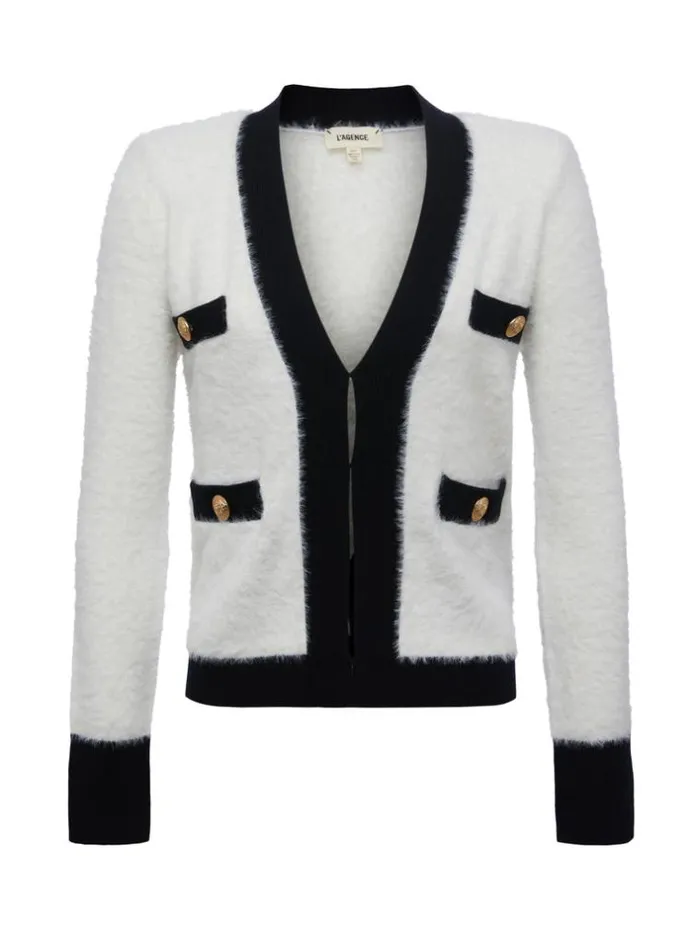 L039Agence Knitwear Women Kai Cardigan Whiteblack
