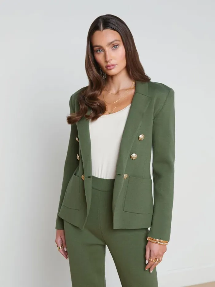 L039Agence Knitwear Women Kenzie Knit Blazer Clovergold