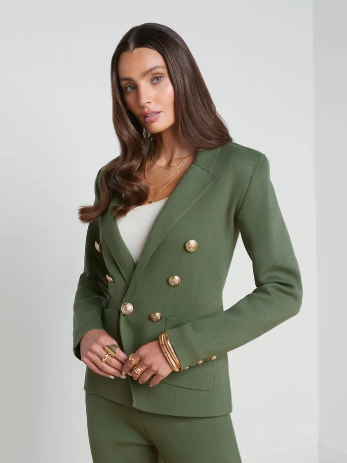 L039Agence Knitwear Women Kenzie Knit Blazer Clovergold