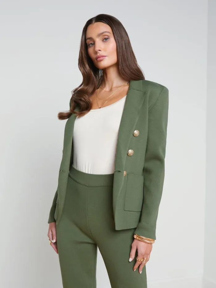 L039Agence Knitwear Women Kenzie Knit Blazer Clovergold