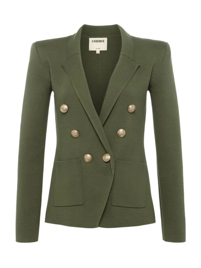 L039Agence Knitwear Women Kenzie Knit Blazer Clovergold