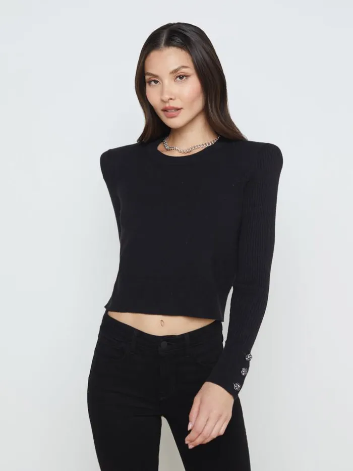 L039Agence Knitwear Women Sky Cuff Detail Crewneck Black