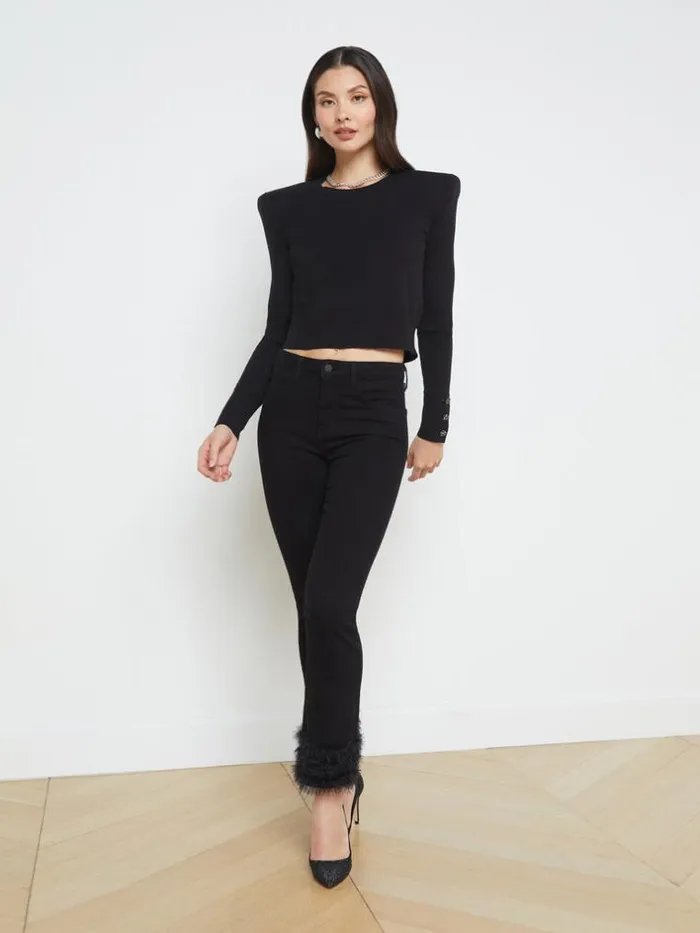 L039Agence Knitwear Women Sky Cuff Detail Crewneck Black
