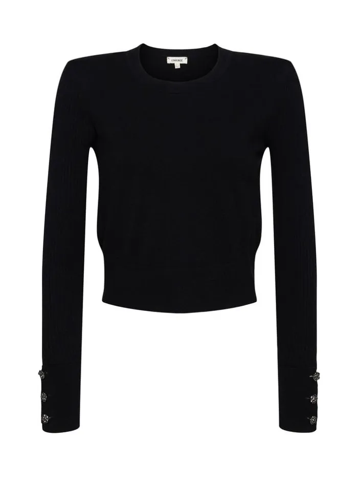 L039Agence Knitwear Women Sky Cuff Detail Crewneck Black