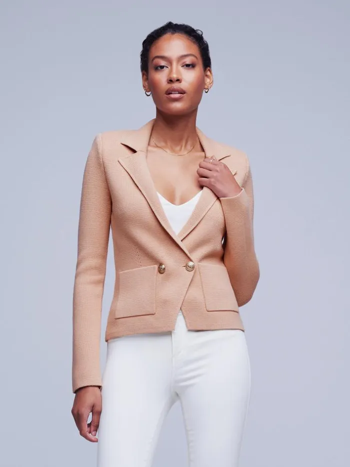 L039Agence Knitwear Women Sofia Knit Blazer Dusty Pink