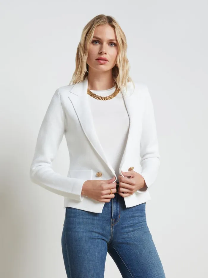 L039Agence Knitwear Women Sofia Knit Blazer White