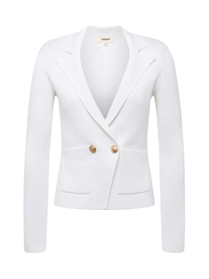 L039Agence Knitwear Women Sofia Knit Blazer White
