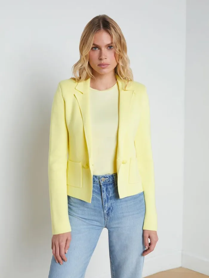 L039Agence Knitwear Women Sofia Knit Blazer Yellow Sorbet