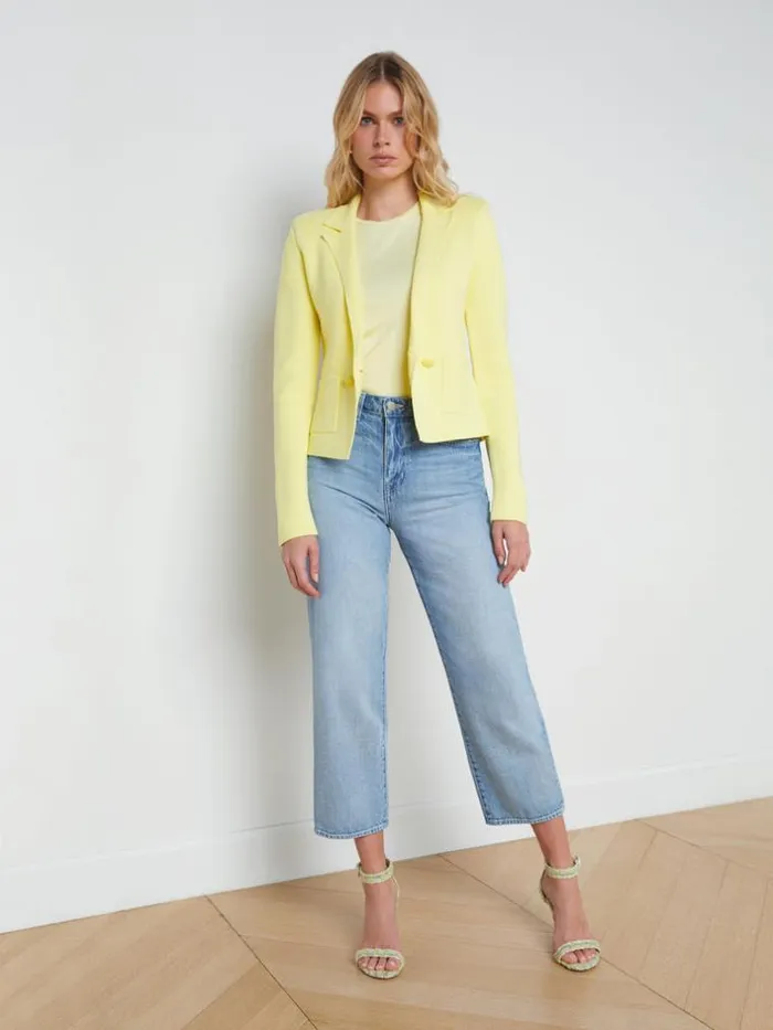 L039Agence Knitwear Women Sofia Knit Blazer Yellow Sorbet