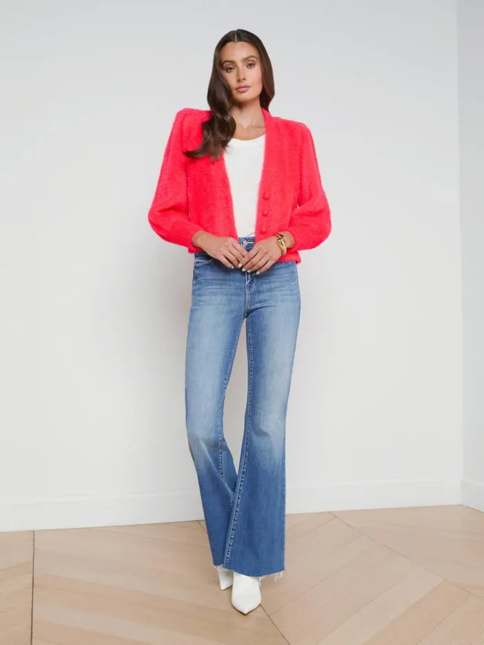 L039Agence Knitwear Women Talulla Cardigan Neon Coral
