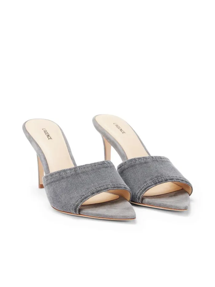 L039Agence Mules Women Lolita Open Toe Mule Grey Denim