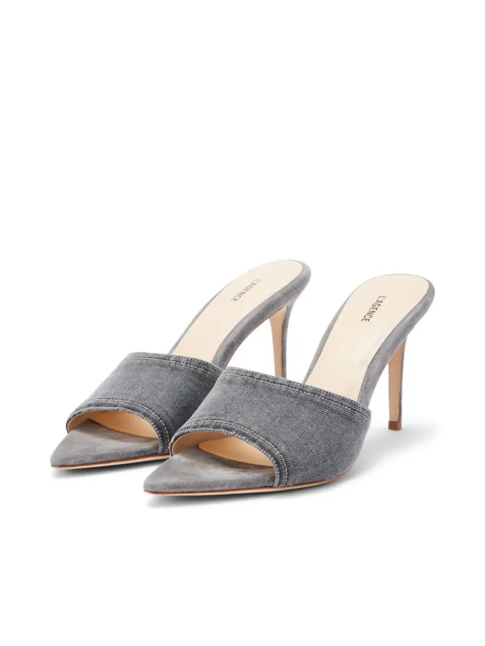 L039Agence Mules Women Lolita Open Toe Mule Grey Denim