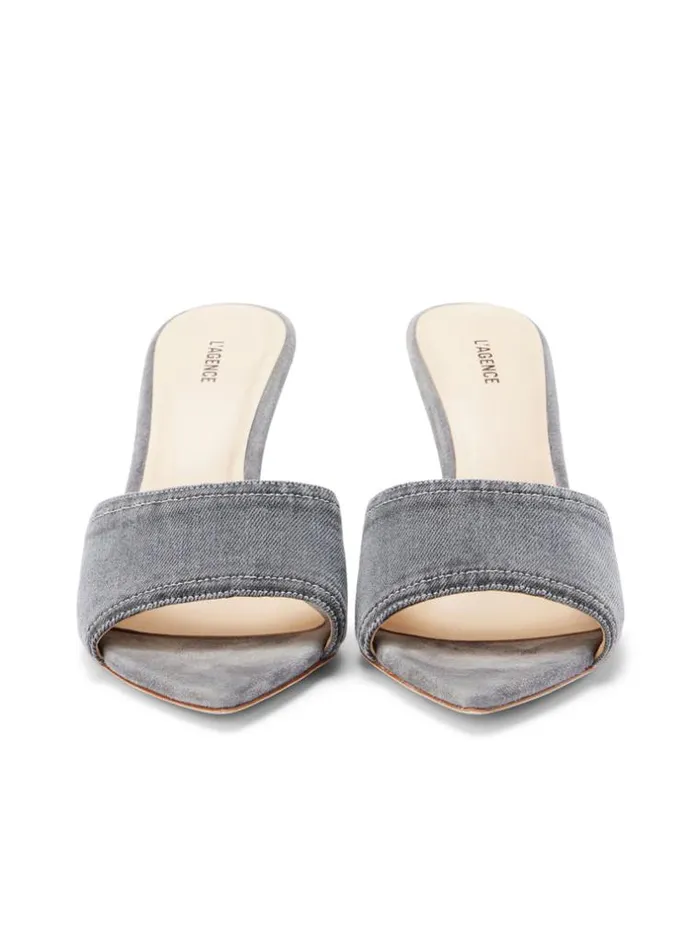 L039Agence Mules Women Lolita Open Toe Mule Grey Denim