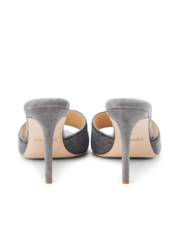 L039Agence Mules Women Lolita Open Toe Mule Grey Denim