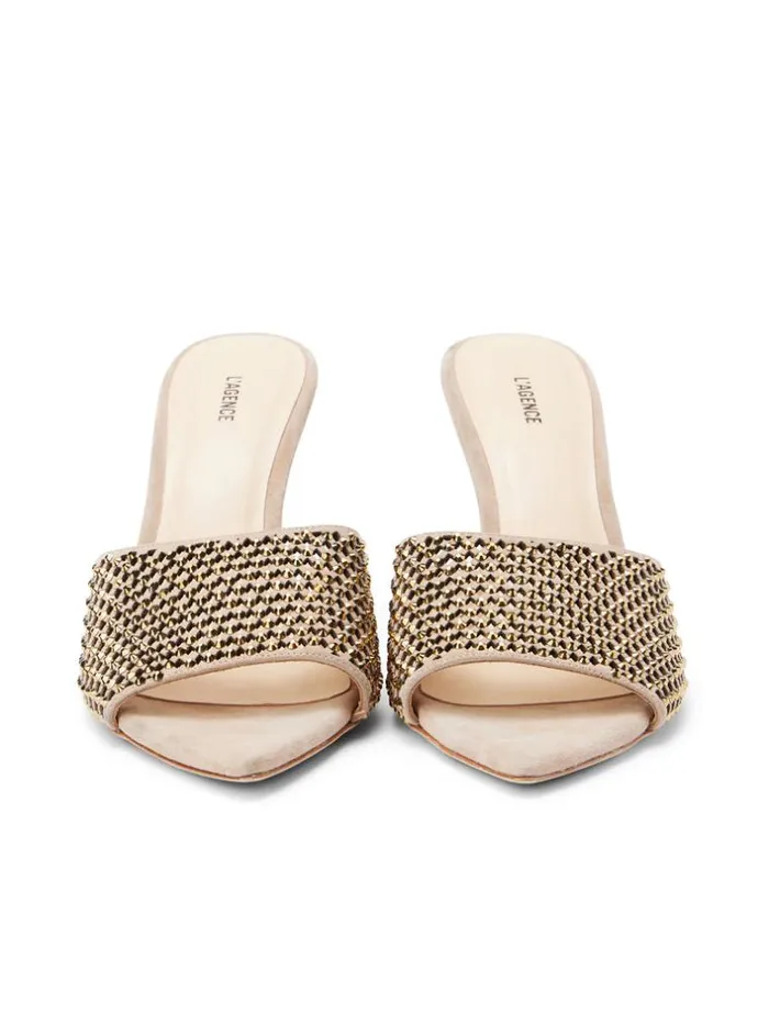 L039Agence Mules Women Narcise Open Toe Mule Macaroon Suede