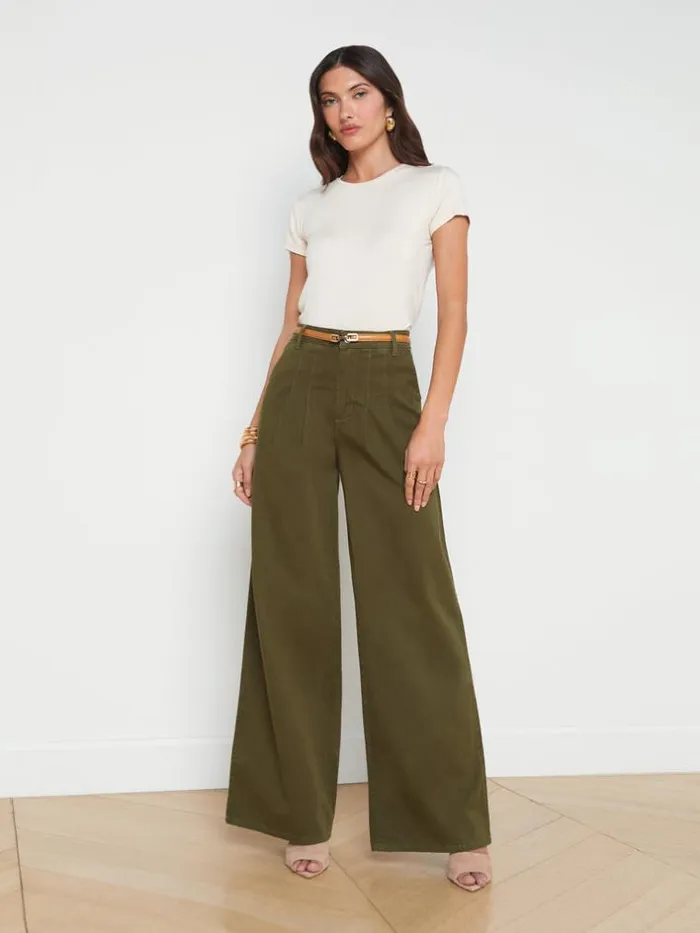 L039Agence Pants Shorts and Skirts Women Jayce Ultra WideLeg Pant British Khaki L039Agence Pants Shorts and Skirts Women Jayce Ultra WideLeg Pant British Khaki