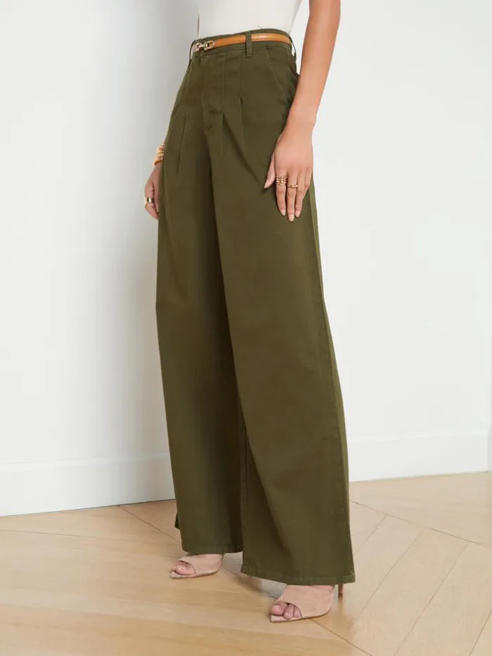 L039Agence Pants Shorts and Skirts Women Jayce Ultra WideLeg Pant British Khaki