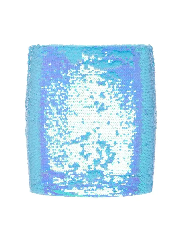 L039Agence Pants Shorts and Skirts Women Leroy Sequin Mini Skirt Cloud Blue