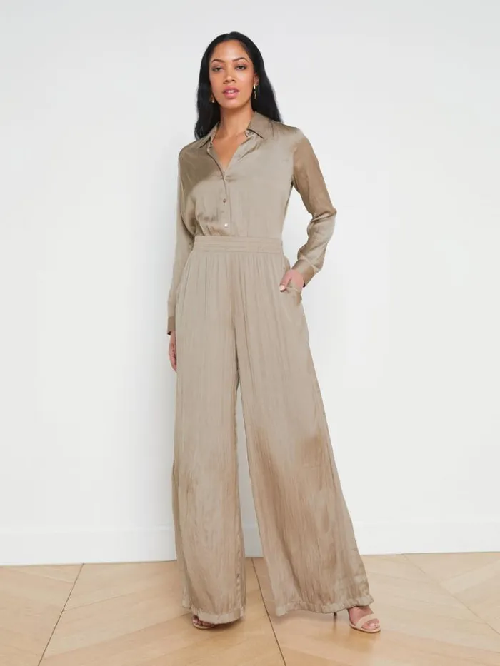 L039Agence Pants Shorts and Skirts Women Lillian WideLeg Pant Cappuccino