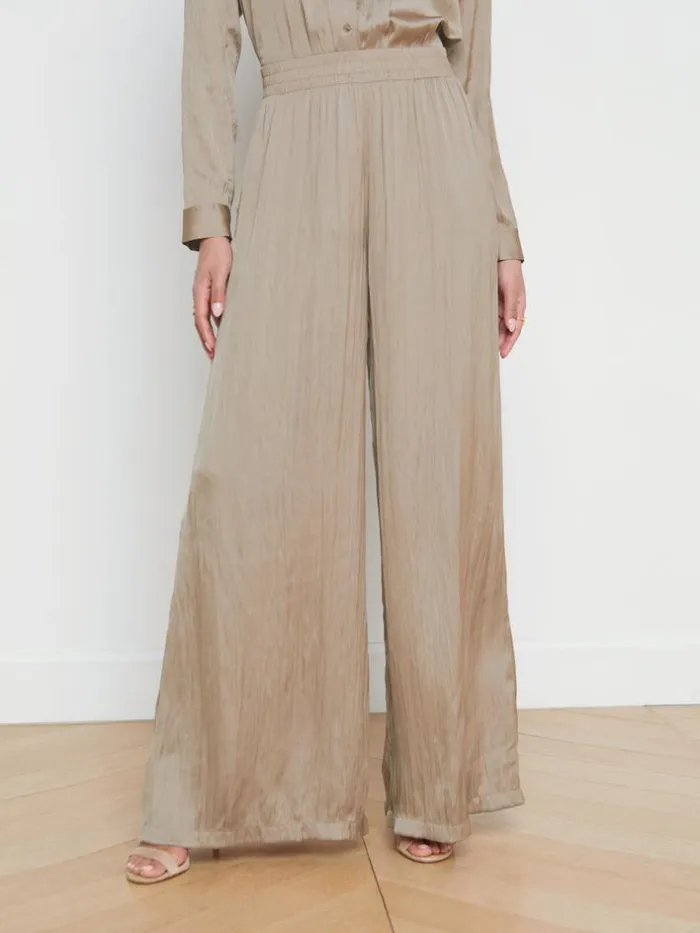 L039Agence Pants Shorts and Skirts Women Lillian WideLeg Pant Cappuccino