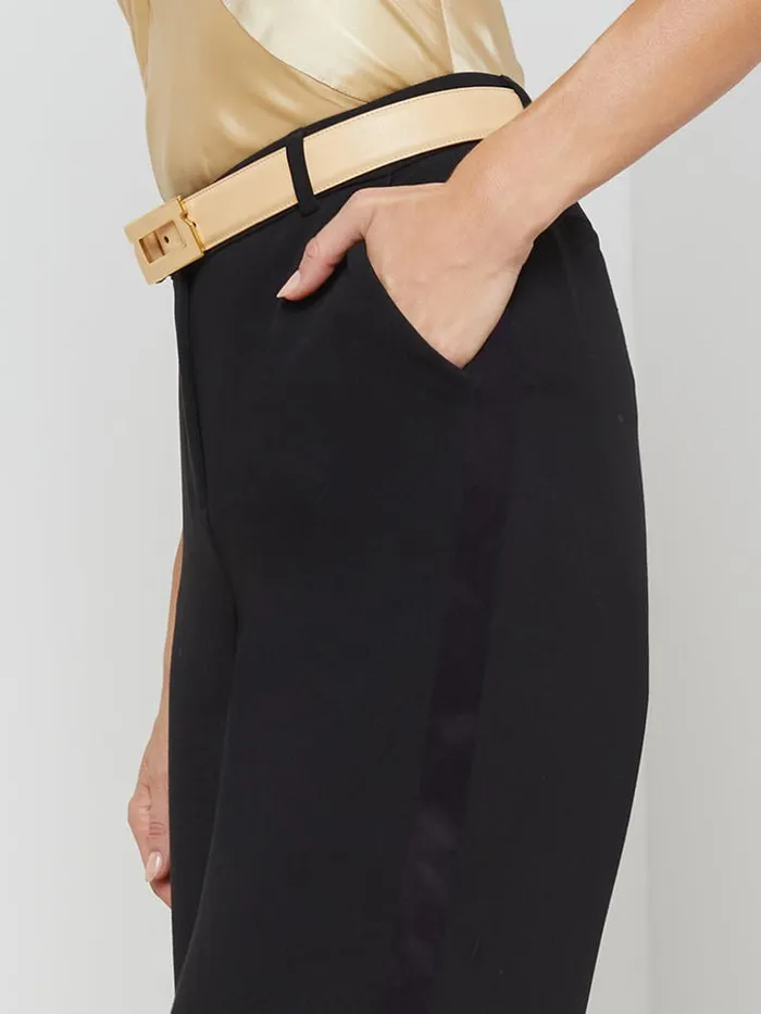 L039Agence Pants Shorts and Skirts Women Livvy StraightLeg Trouser Tuxedo Black