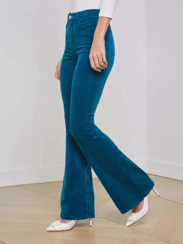 L039Agence Pants Shorts and Skirts Women Marty Velvet Jean Deep Lagoon