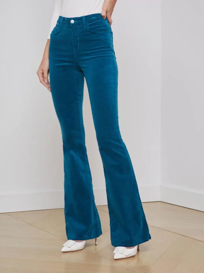 L039Agence Pants Shorts and Skirts Women Marty Velvet Jean Deep Lagoon