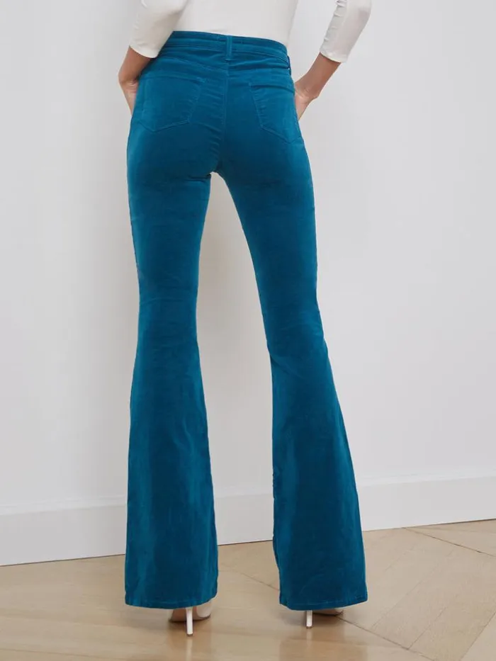L039Agence Pants Shorts and Skirts Women Marty Velvet Jean Deep Lagoon