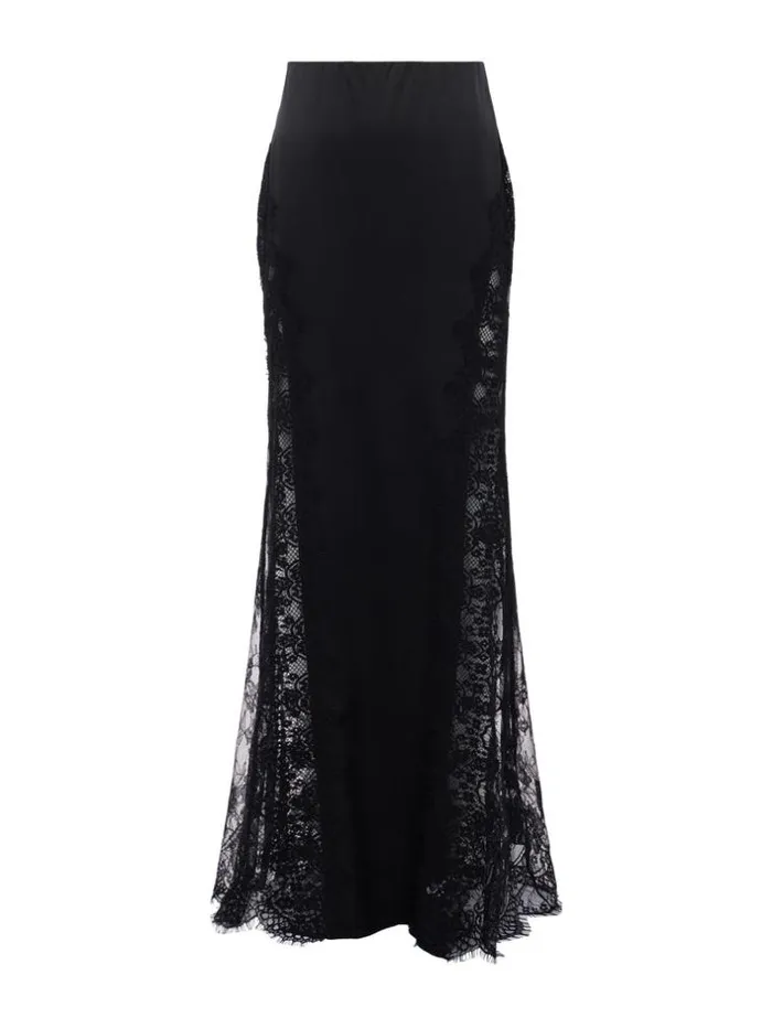L039Agence Pants Shorts and Skirts Women Minka Silk Lace Skirt Black