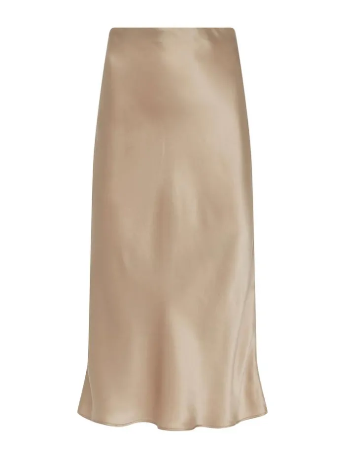 L039Agence Pants Shorts and Skirts Women Perin Silk Midi Skirt Almond