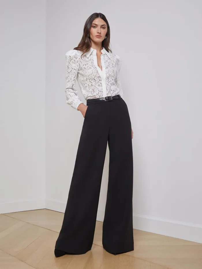 L039Agence Pants Shorts and Skirts Women Pilar WideLeg Pant Black