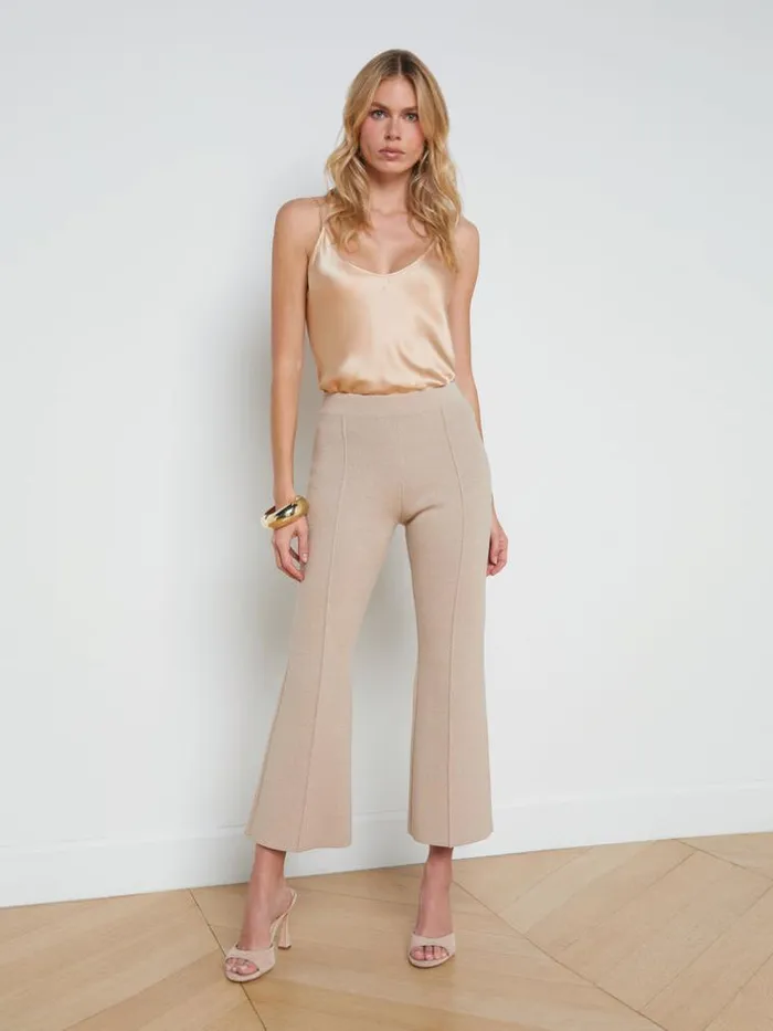 L039Agence Pants Shorts and Skirts Women Ren Cropped Flare Knit Pant Pale Khaki L039Agence Pants Shorts and Skirts Women Ren Cropped Flare Knit Pant Pale Khaki