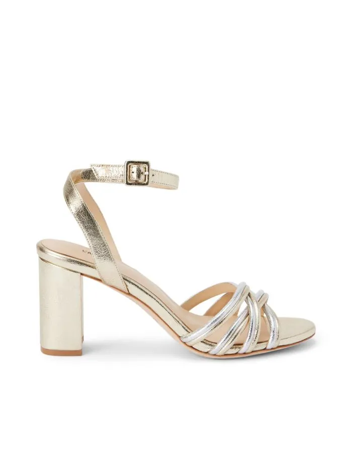 L039Agence Sandals and Wedges Women Acelynn BlockHeel Sandal Goldsilver Crackle L039Agence Sandals and Wedges Women Acelynn BlockHeel Sandal Goldsilver Crackle