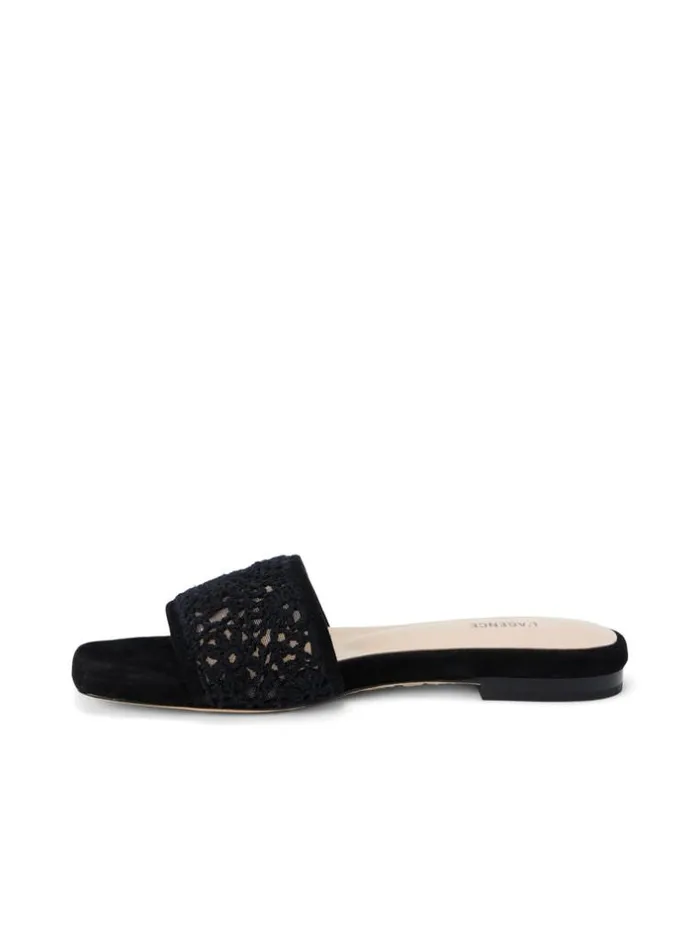 L039Agence Sandals and Wedges Women Armelle Crochet Slide Sandal Black Crochet