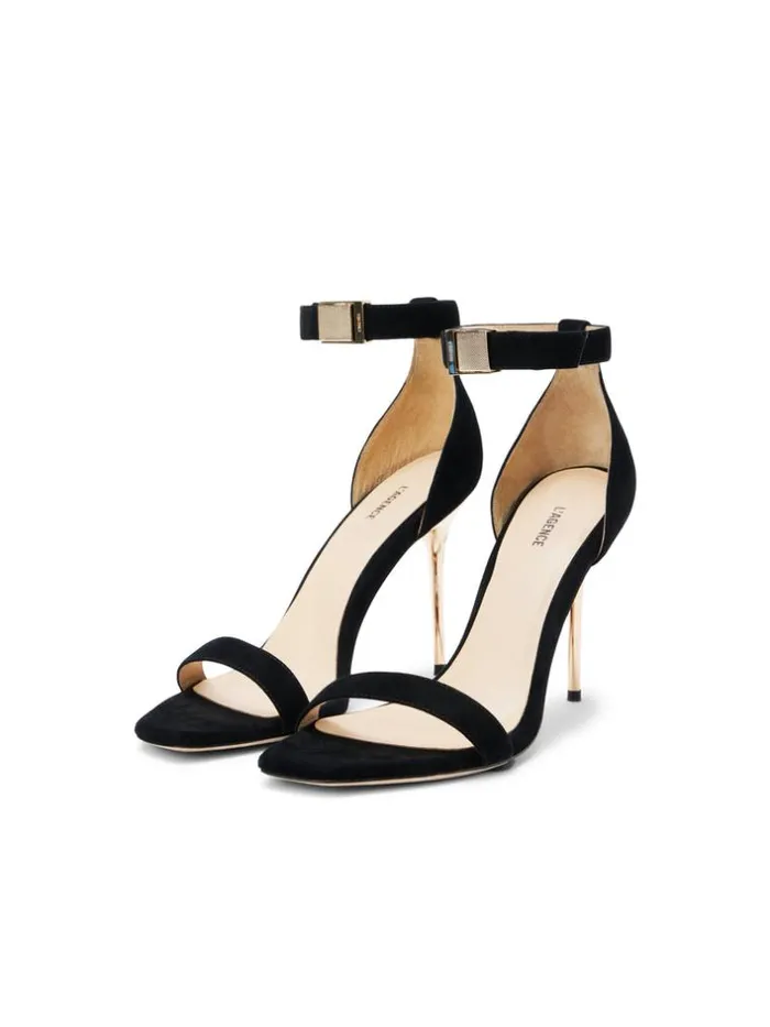 L039Agence Sandals and Wedges Women Thea Sandal Black Suede