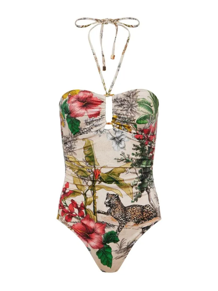L039Agence Swimwear Women Emila Halter OnePiece Swimsuit Multi