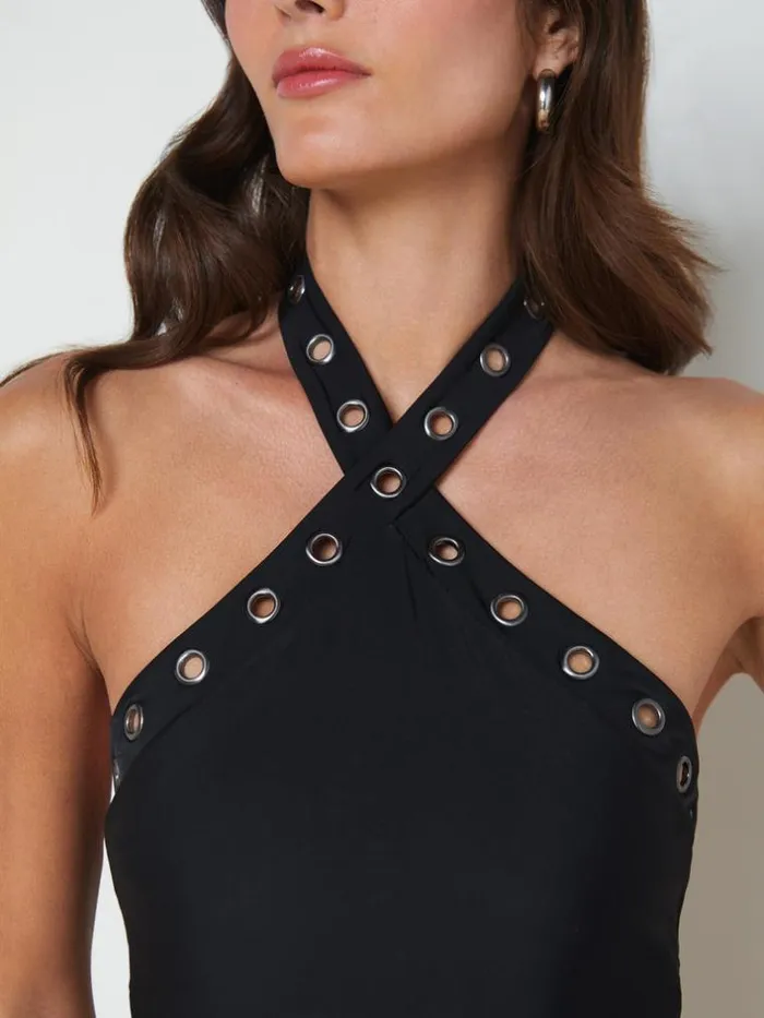 L039Agence Swimwear Women Gabrielle Grommet OnePiece Black