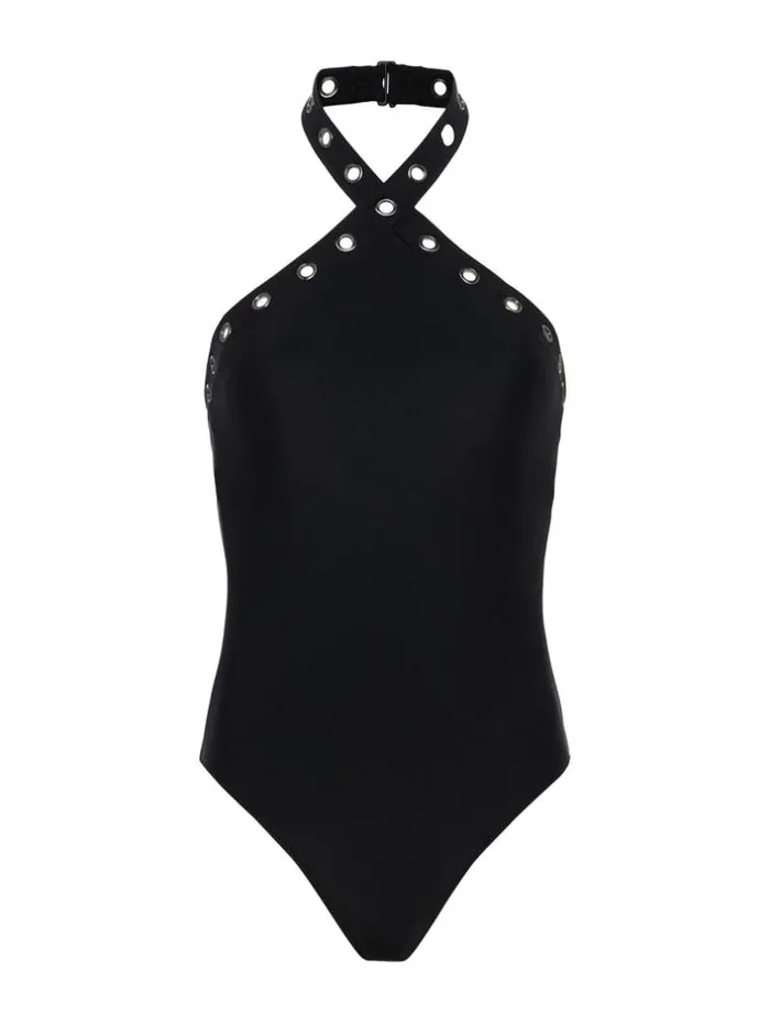 L039Agence Swimwear Women Gabrielle Grommet OnePiece Black