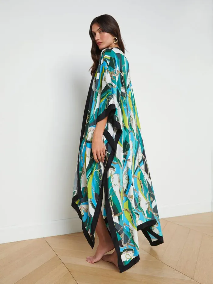 L039Agence Swimwear Women Kara SilkBlend Kimono Coverup Multi