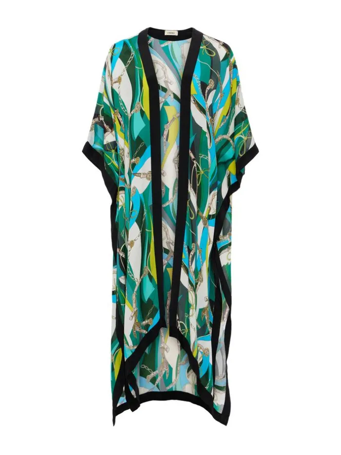 L039Agence Swimwear Women Kara SilkBlend Kimono Coverup Multi
