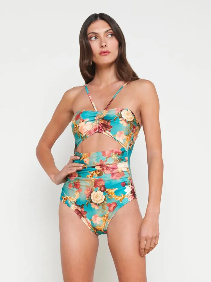 L039Agence Swimwear Women Lily CutOut OnePiece Swimsuit Multi