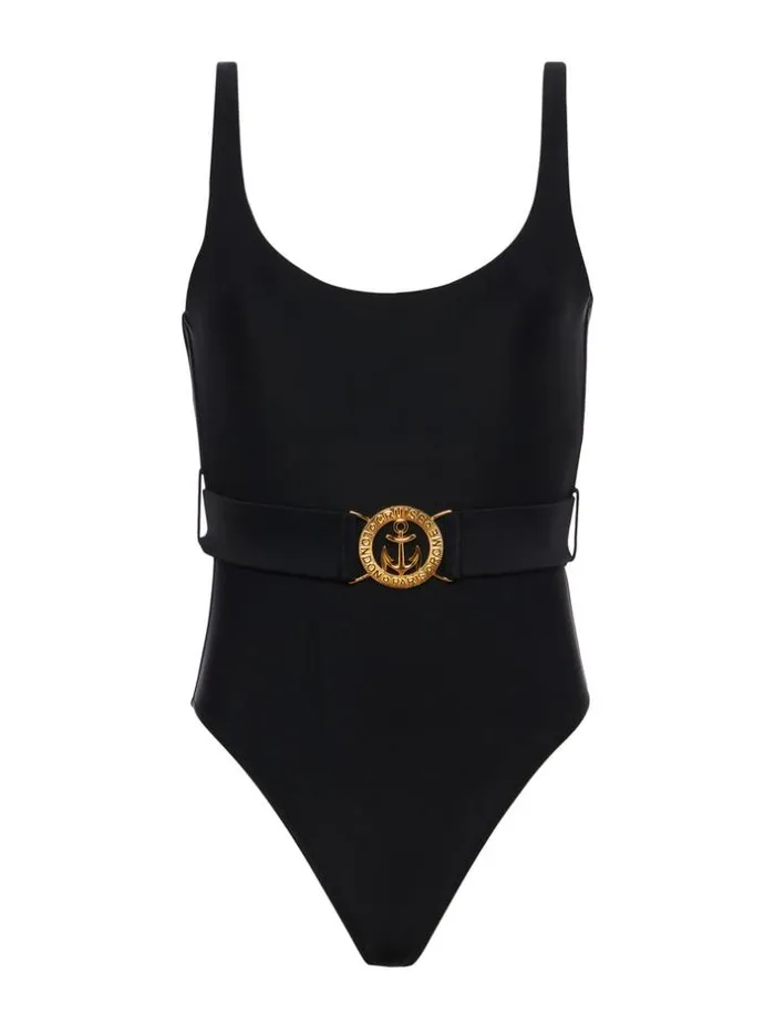 L039Agence Swimwear Women Mila Belted OnePiece Swimsuit Black
